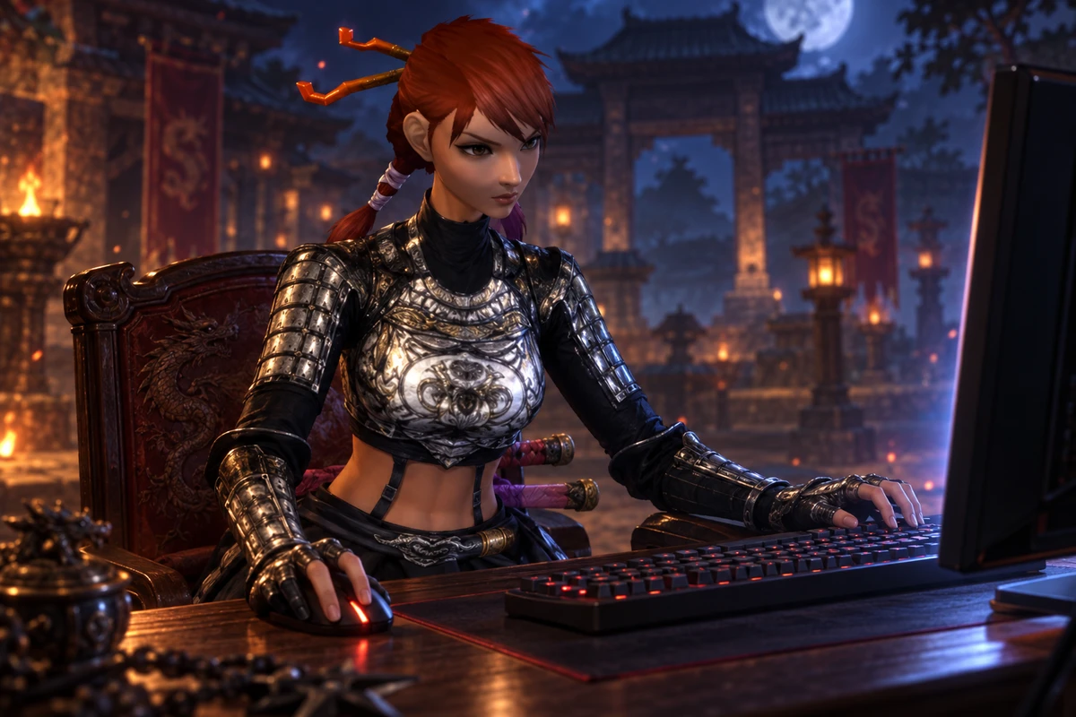 The MondialMt2 ninja plays on a desktop computer.
